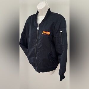 RARE Thrasher Black Varsity Bomber Jacket